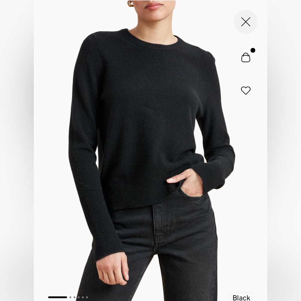 La ligne Clean Lines Cashmere Classic Black Crew Neck Sweater XS